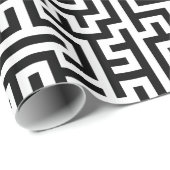 Zwart-wit geometrisch patroon cadeaupapier (Rol Hoek)