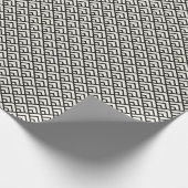 Zwart-wit geometrisch patroon cadeaupapier (Hoek)
