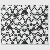 Zwart-wit geometrisch patroon cadeaupapier (Vlak)