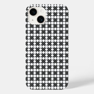 Zwart-wit geometrisch patroon Case-Mate iPhone 14 hoesje