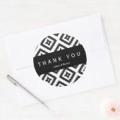 Zwart-wit geometrisch patroon chic sticker (Envelop)