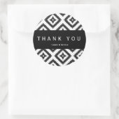 Zwart-wit geometrisch patroon chic sticker (Tas)