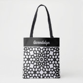 Zwart-wit geometrisch patroon elke dag tote bag (Voorkant)