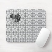 Zwart Wit Geometrisch Patroon en Heartshape Foto Muismat (Met muis)