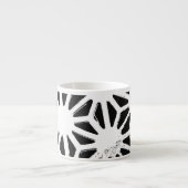 Zwart-wit geometrisch patroon espresso kop (Voorkant)