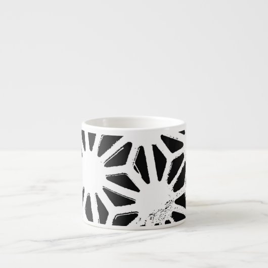 Zwart-wit geometrisch patroon espresso kop (Voorkant)