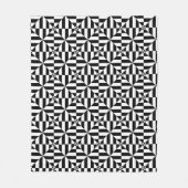 Zwart-wit geometrisch patroon fleece deken (Voorkant)
