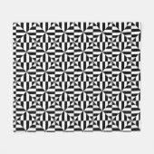 Zwart-wit geometrisch patroon fleece deken (Voorkant (Horizontaal))