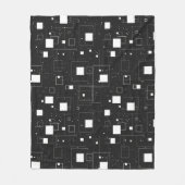 Zwart-wit geometrisch patroon fleece deken (Voorkant)