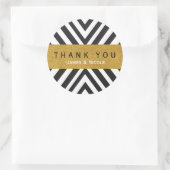 Zwart & wit geometrisch patroon & gouden sticker (Tas)