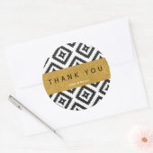 Zwart & wit geometrisch patroon & gouden sticker (Envelop)