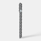Zwart-wit geometrisch patroon iPhone 15 case (Linkerkant)