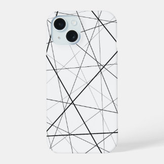 Zwart-wit geometrisch patroon iPhone 15 case