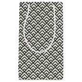 Zwart-wit geometrisch patroon klein cadeauzakje (Voorkant)