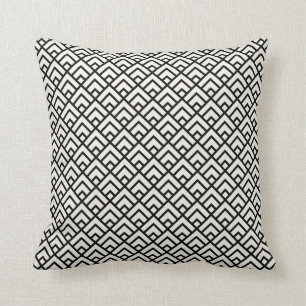 Zwart-wit geometrisch patroon kussen