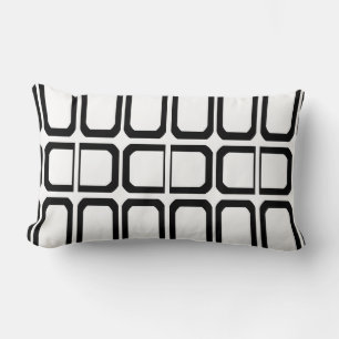 Zwart-wit geometrisch patroon kussen