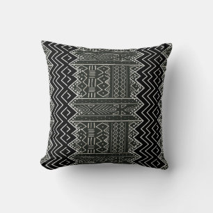 Zwart-wit geometrisch patroon kussen