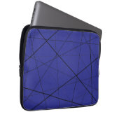 Zwart-wit geometrisch patroon laptop sleeve (Voorkant Rechts)