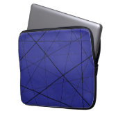 Zwart-wit geometrisch patroon laptop sleeve (Voorkant Links)