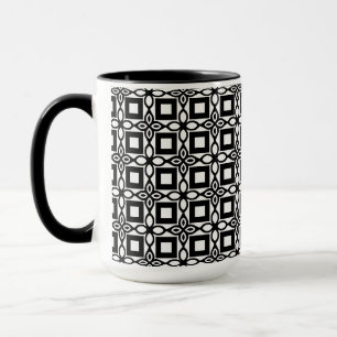 Zwart-wit geometrisch patroon Latte mok