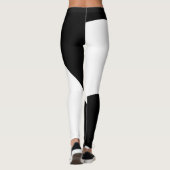 Zwart-wit geometrisch patroon leggings (Achterkant)