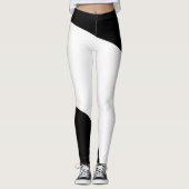 Zwart-wit geometrisch patroon leggings (Voorkant)
