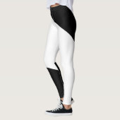 Zwart-wit geometrisch patroon leggings (Links)