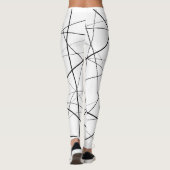 Zwart-wit geometrisch patroon leggings (Achterkant)