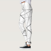 Zwart-wit geometrisch patroon leggings (Links)