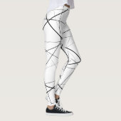 Zwart-wit geometrisch patroon leggings (Rechts)
