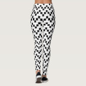 Zwart-wit geometrisch patroon leggings (Achterkant)