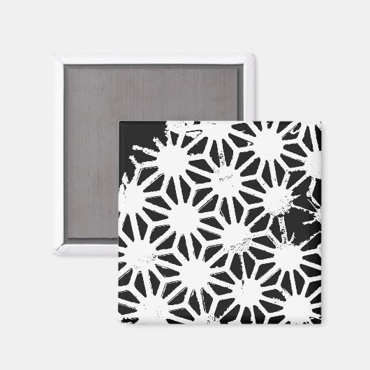Zwart-wit geometrisch patroon magneet (Voorkant / Achterkant)