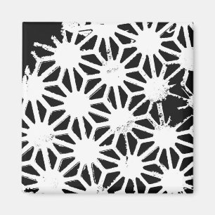 Zwart-wit geometrisch patroon magneet