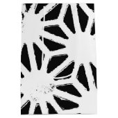 Zwart-wit geometrisch patroon medium cadeauzakje (Achterkant)