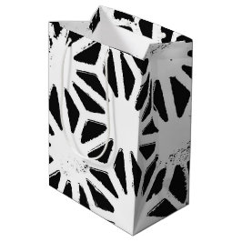 Zwart-wit geometrisch patroon medium cadeauzakje