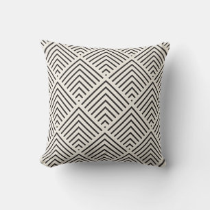 Zwart-wit geometrisch patroon met overlappende ele kussen
