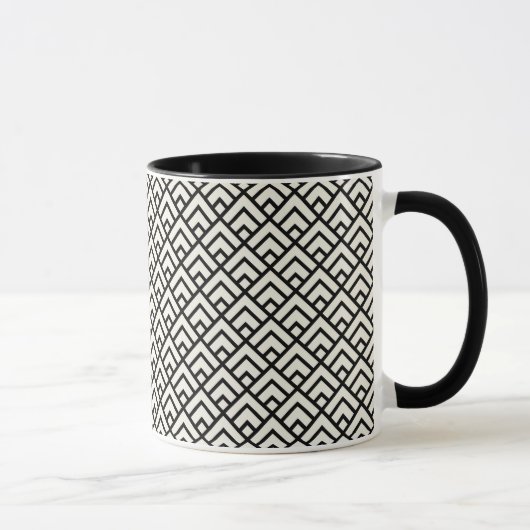 Zwart-wit geometrisch patroon mok (Rechts)