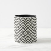 Zwart-wit geometrisch patroon mok (Midden)