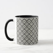 Zwart-wit geometrisch patroon mok (Links)