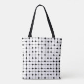 Zwart-wit geometrisch patroon monogram tote bag (Achterkant)