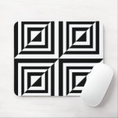 Zwart-wit geometrisch patroon muismat (Met muis)