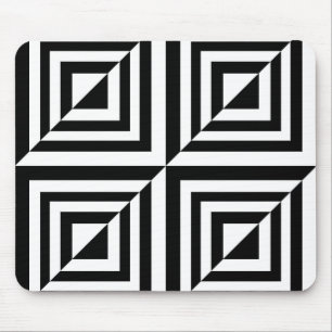 Zwart-wit geometrisch patroon muismat