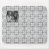 Zwart-wit geometrisch patroon plus foto muismat (Voorkant)