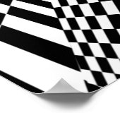 Zwart-wit geometrisch patroon poster (Hoek)