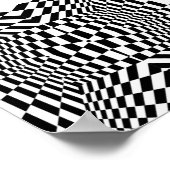 Zwart-wit geometrisch patroon poster (Hoek)