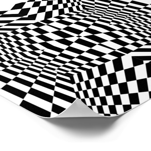 Zwart-wit geometrisch patroon poster (Hoek)