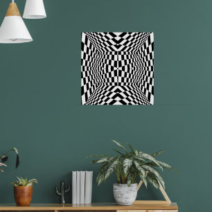 Zwart-wit geometrisch patroon poster