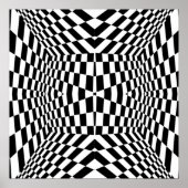 Zwart-wit geometrisch patroon poster (Voorkant)