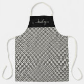 Zwart-wit geometrisch patroon schort (Voorkant)