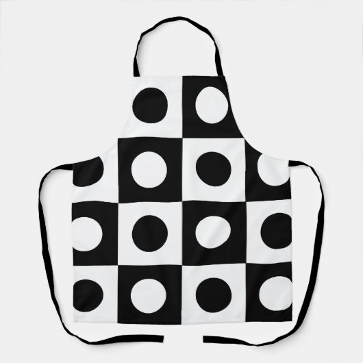 Zwart-wit geometrisch patroon schort (Voorkant)